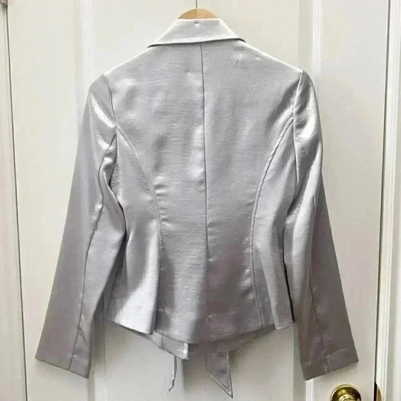 Le Chateau Silver Metallic Satin Blazer Sash  Belt Size Small - Picture 7 of 17